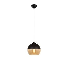 Opviq Lámpara de araña industrial Negro y Miel
